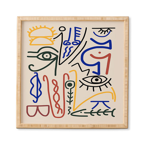 Little Dean Abstract line art symbol Framed Wall Art