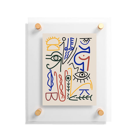 Little Dean Abstract line art symbol Floating Acrylic Print