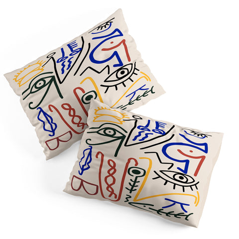 Little Dean Abstract line art symbol Pillow Shams