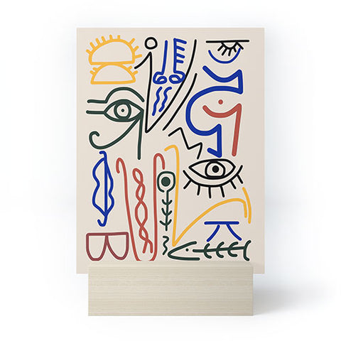 Little Dean Abstract line art symbol Mini Art Print