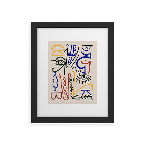 Little Dean Abstract line art symbol Framed Art Print
