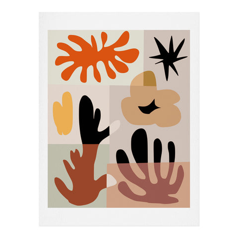 Little Dean Abstract shape collage Art Print