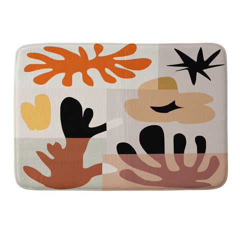 Little Dean Abstract shape collage Memory Foam Bath Mat
