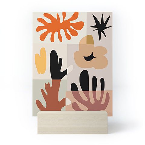 Little Dean Abstract shape collage Mini Art Print