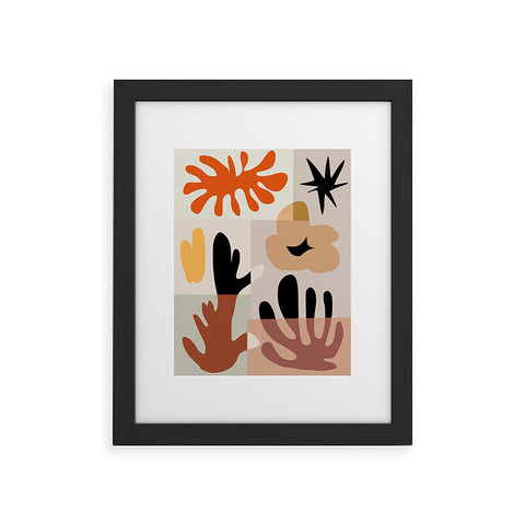 Little Dean Abstract shape collage Framed Art Print