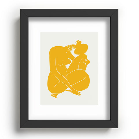 Little Dean Baby hug nude in yellow Recessed Framing Rectangle