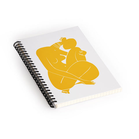 Little Dean Baby hug nude in yellow Spiral Notebook