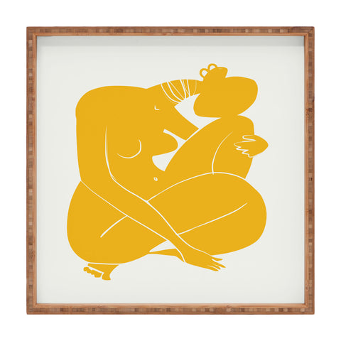 Little Dean Baby hug nude in yellow Square Tray