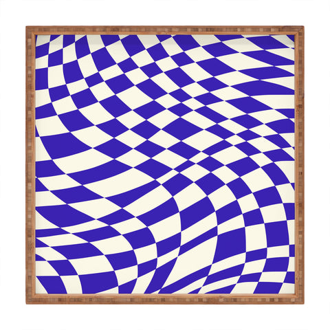 Little Dean Blue twist checkered pattern Square Tray