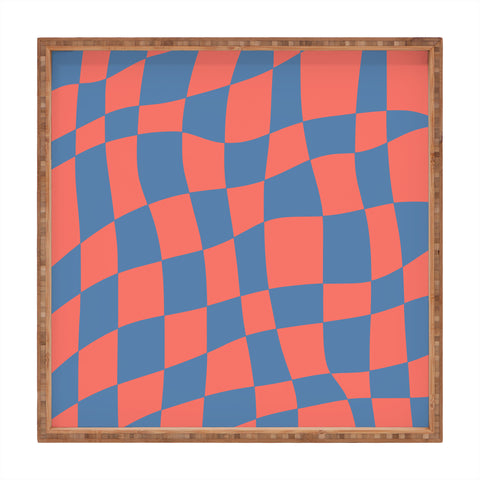 Little Dean Checkered pink and blue Square Tray