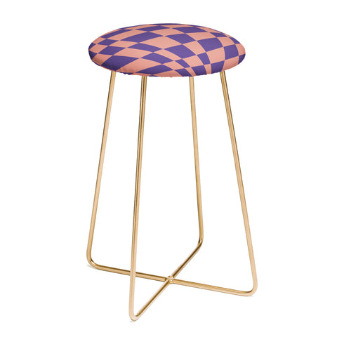 Little Dean Checkered pink and purple Counter Stool