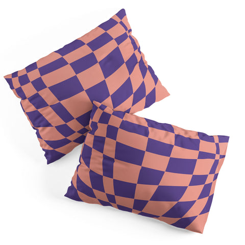 Little Dean Checkered pink and purple Pillow Shams