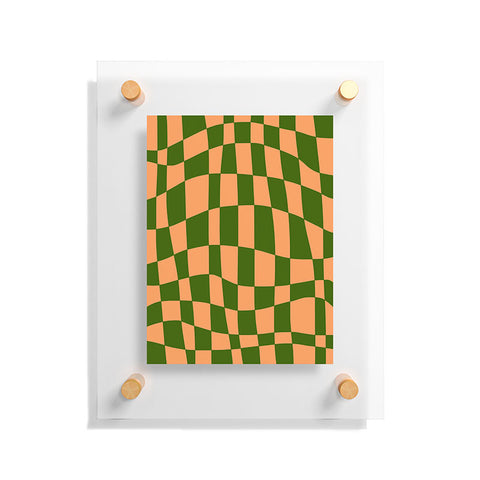 Little Dean Checkered yellow and green Floating Acrylic Print