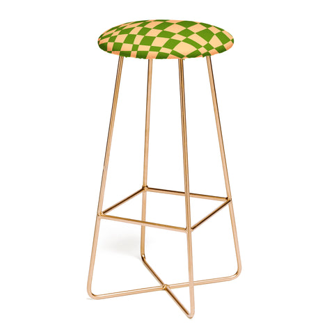 Little Dean Checkered yellow and green Bar Stool