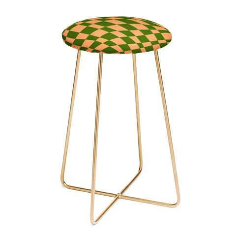 Little Dean Checkered yellow and green Counter Stool