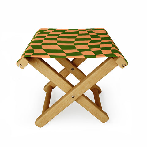 Little Dean Checkered yellow and green Folding Stool