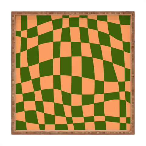 Little Dean Checkered yellow and green Square Tray