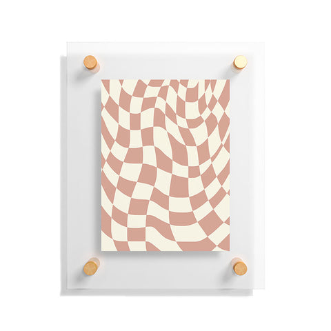 Little Dean Checkers coral summer beach Floating Acrylic Print
