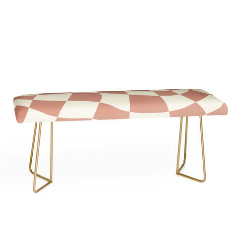 Little Dean Checkers coral summer beach Bench
