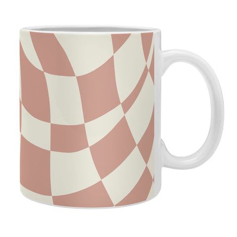 Little Dean Checkers coral summer beach Coffee Mug