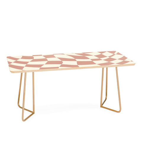 Little Dean Checkers coral summer beach Coffee Table