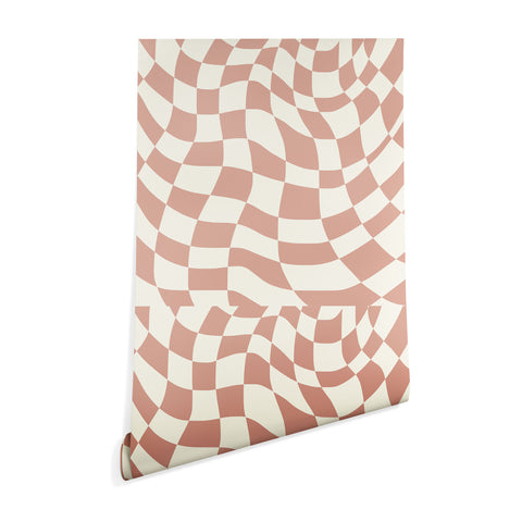 Little Dean Checkers coral summer beach Wallpaper