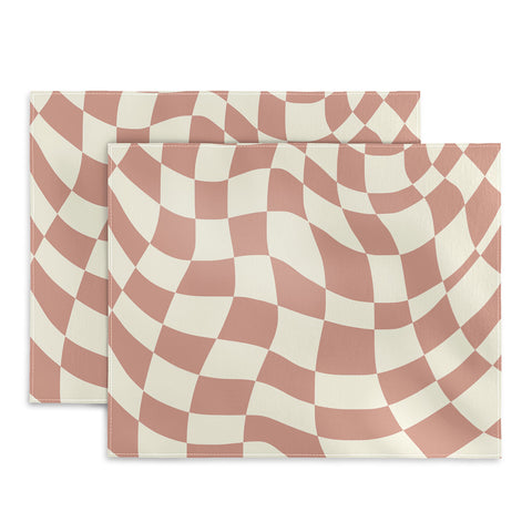 Little Dean Checkers coral summer beach Placemat