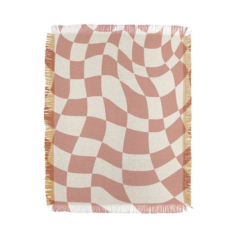 Little Dean Checkers coral summer beach Throw Blanket