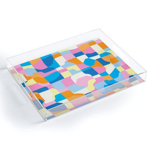 Little Dean Colorful checkered mosaic Acrylic Tray