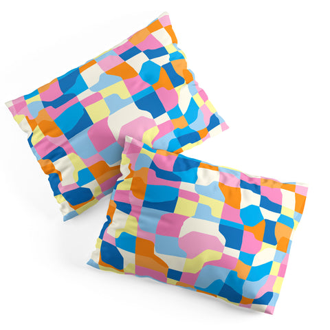 Little Dean Colorful checkered mosaic Pillow Shams