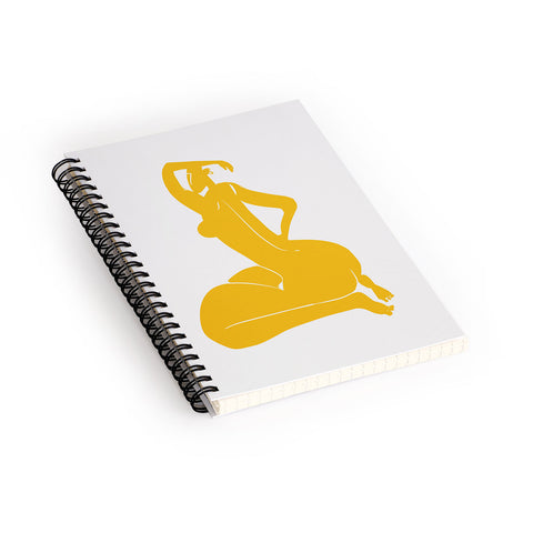 Little Dean Curvy nude in yellow Spiral Notebook