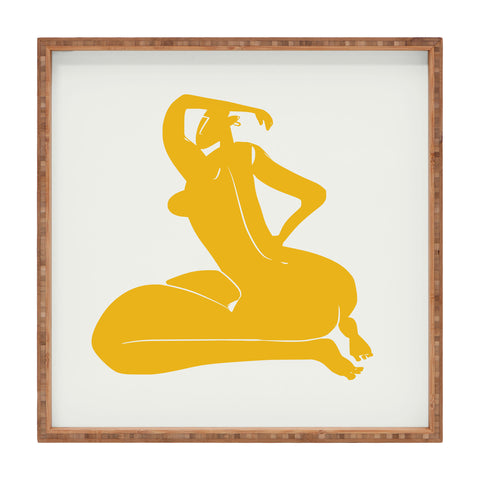 Little Dean Curvy nude in yellow Square Tray