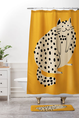 Little Dean Fat cat Shower Curtain And Mat