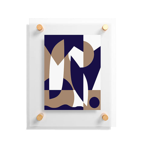 Little Dean Geometric pattern in navy Floating Acrylic Print