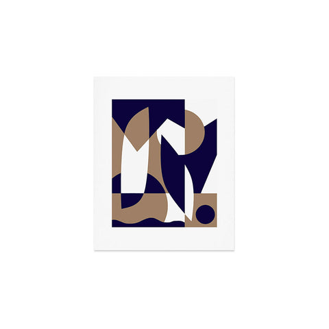 Little Dean Geometric pattern in navy Art Print