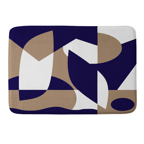 Little Dean Geometric pattern in navy Memory Foam Bath Mat