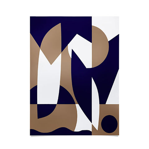 Little Dean Geometric pattern in navy Poster