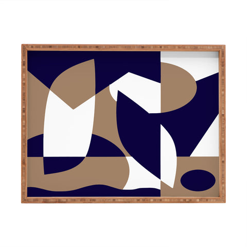 Little Dean Geometric pattern in navy Rectangular Tray