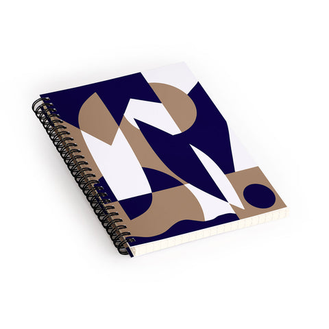 Little Dean Geometric pattern in navy Spiral Notebook