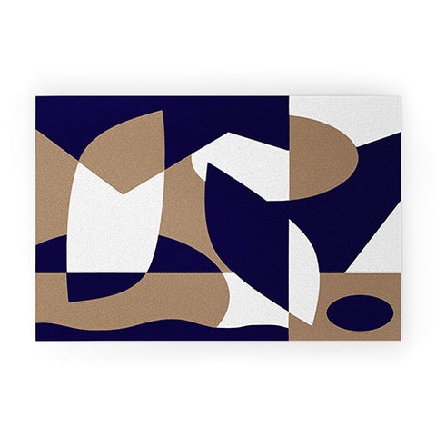 Little Dean Geometric pattern in navy Welcome Mat