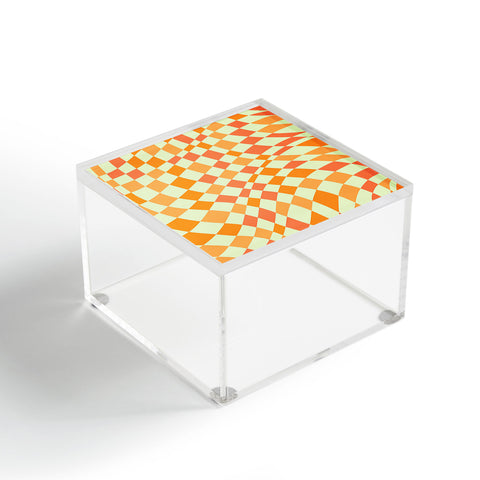 Little Dean Green and orange checkers Acrylic Box