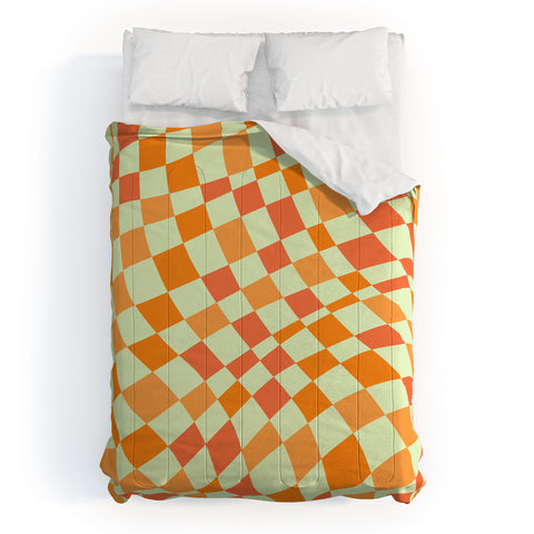 Little Dean Green and orange checkers Comforter