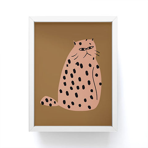 Little Dean Grumpy the cat Framed Mini Art Print