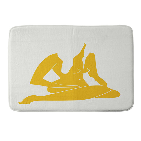 Little Dean Long hair nude in yellow Memory Foam Bath Mat