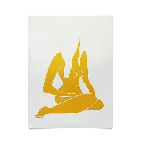 Little Dean Long hair nude in yellow Poster