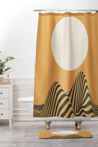 Little Dean Moon Mountain Shower Curtain And Mat