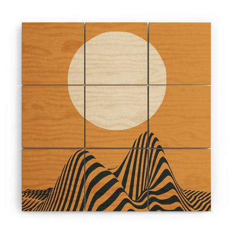 Little Dean Moon Mountain Wood Wall Mural
