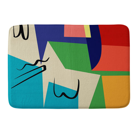 Little Dean Multicolor abstract geometric Memory Foam Bath Mat
