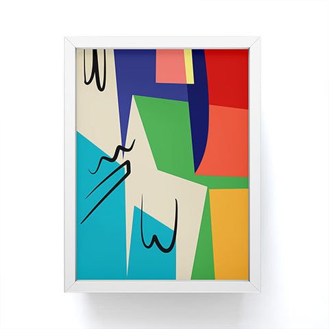 Little Dean Multicolor abstract geometric Framed Mini Art Print