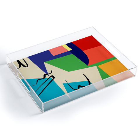 Little Dean Multicolor abstract geometric Acrylic Tray